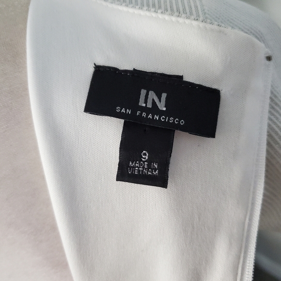 I.N. SAN FRANCISCO Vtg Surplice Faux Wrap Glitter Stripes Ruched Asymmetric 9 - Picture 7 of 13